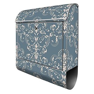 Banjado Design Briefkasten mit Motiv Royal Creme Blau