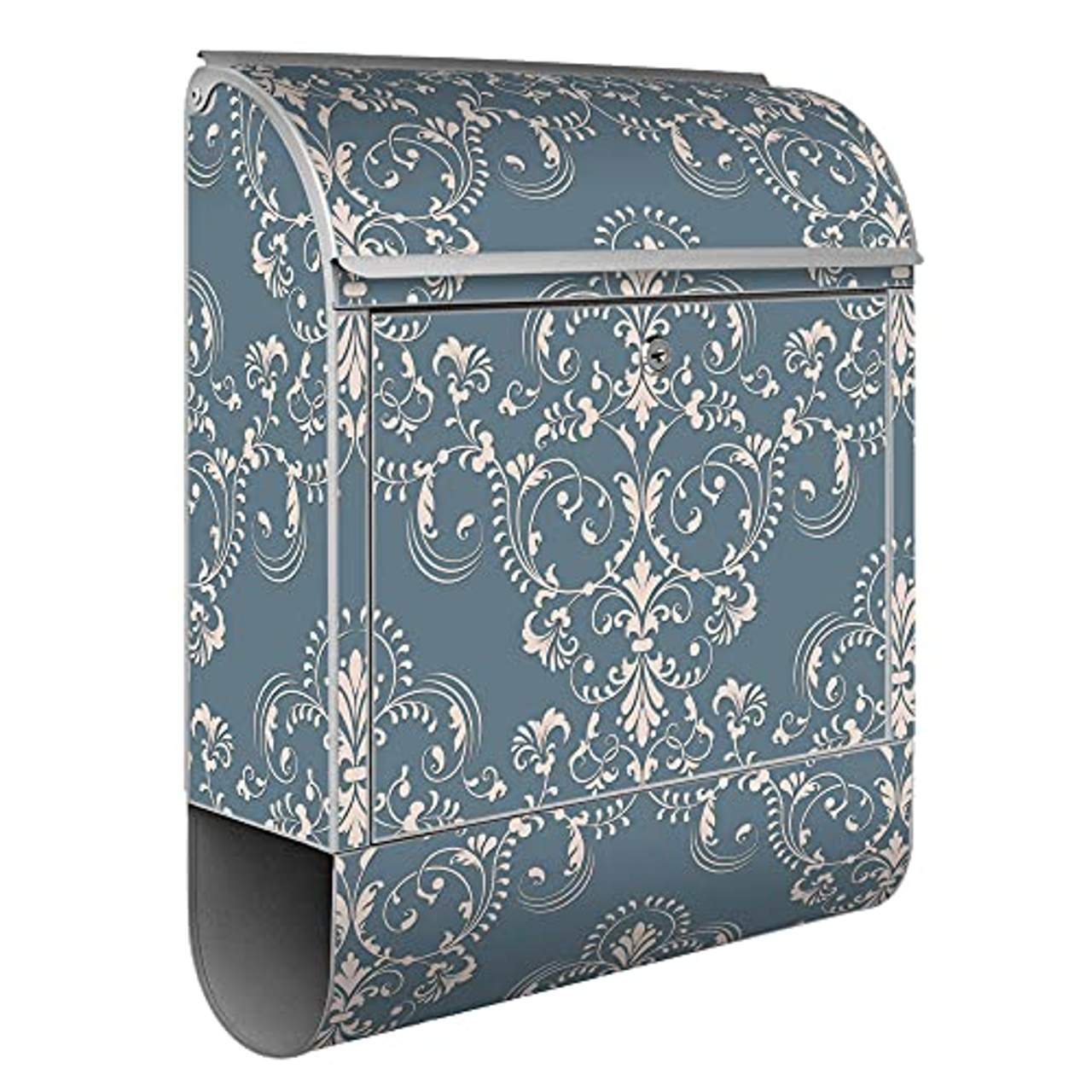Banjado Design Briefkasten mit Motiv Royal Creme Blau