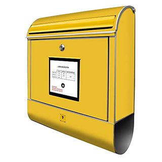 Banjado Design Briefkasten mit Motiv Briefkasten Gelb