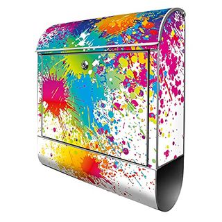 Banjado Design Briefkasten mit Motiv Farbspritzer