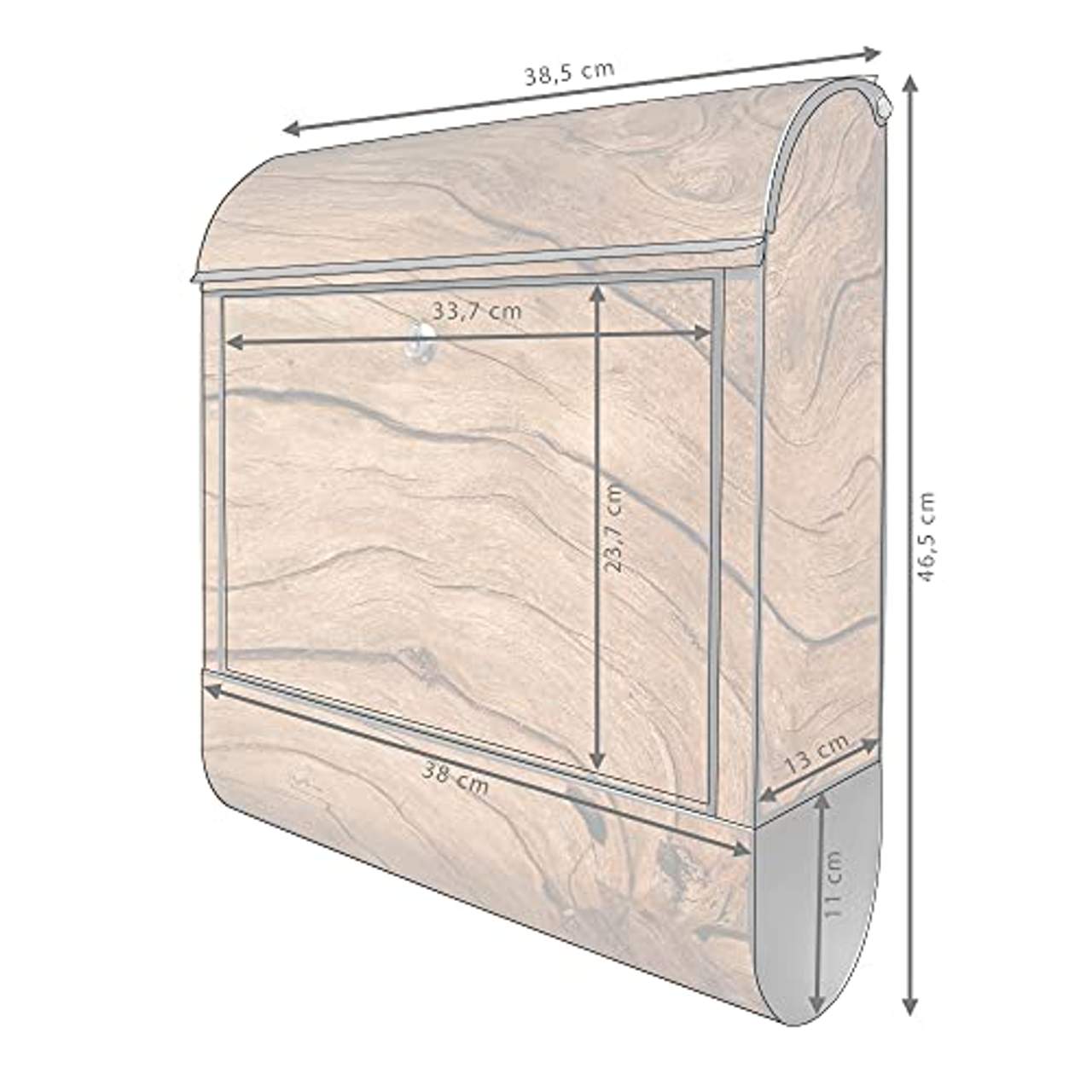 Banjado Design Briefkasten mit Motiv Trockenes Holz