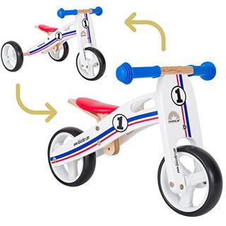 PLAYTIVE JUNIOR Kinder Holz-Laufrad blau Kinderlaufrad Rad 