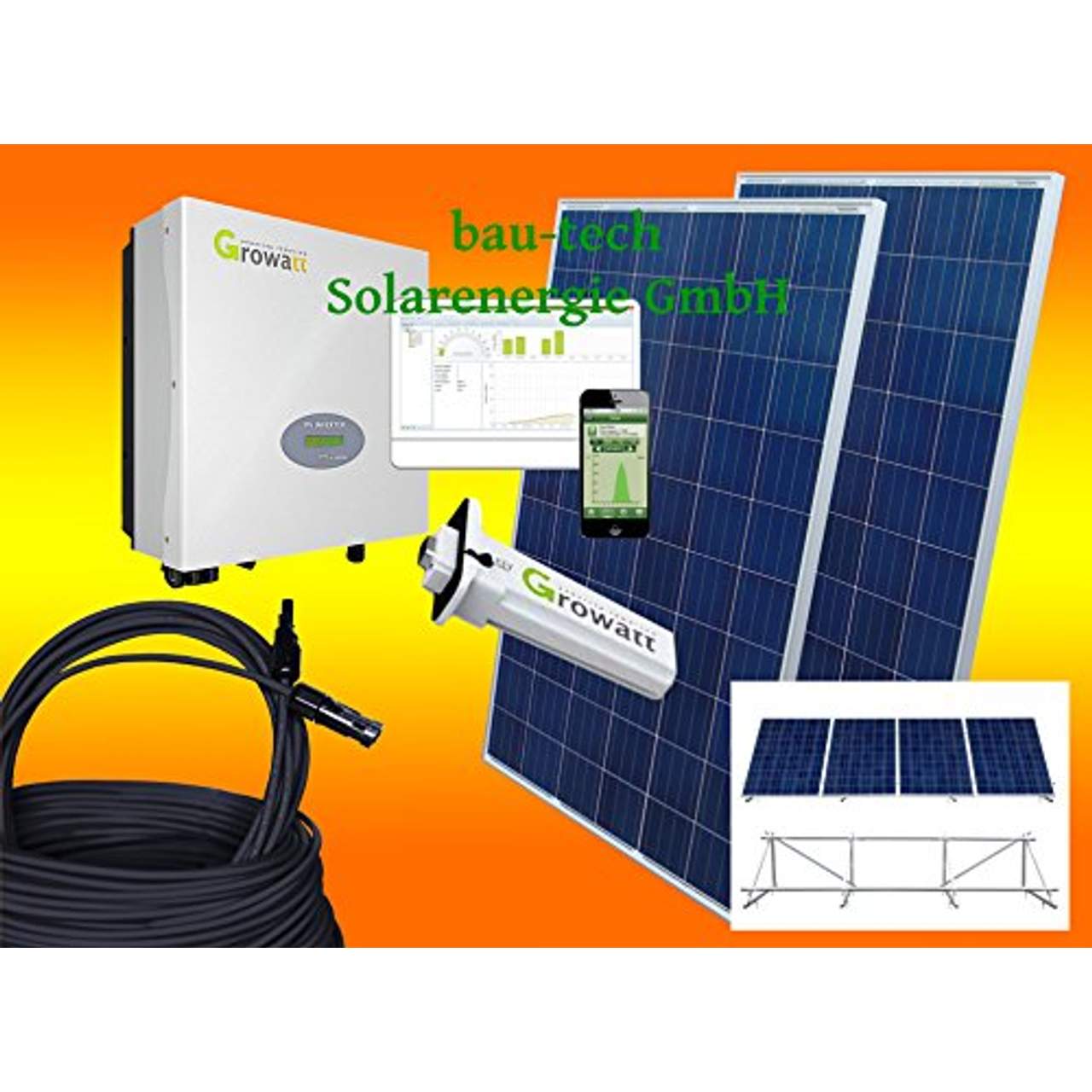 bau-tech Solarenergie 1000Watt Photovoltaikanlage