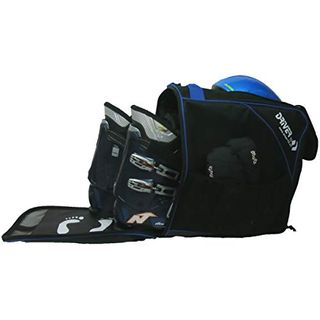 Driver13 Skischuhtasche Skistiefeltasche mit Helmfach für Hart Softboots Inliner und Bootbag Tasche schwarz-blau