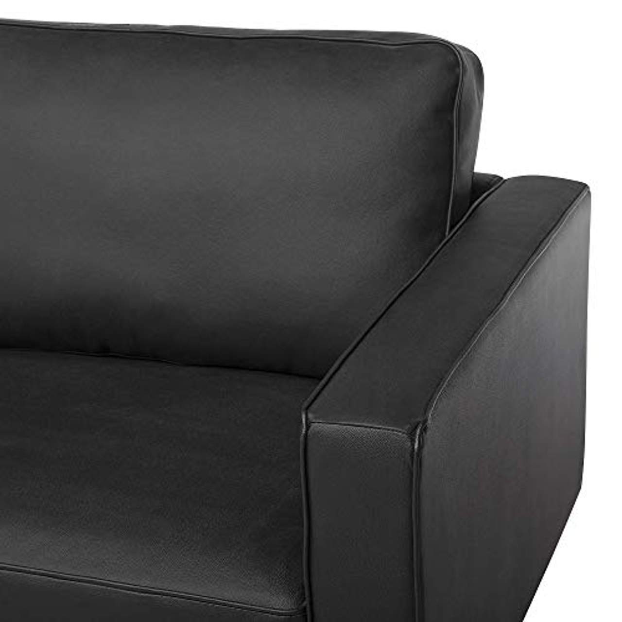 Beliani Sofa 3-Sitzer Leder modernes Ledersofa in Schwarz Couchsofa