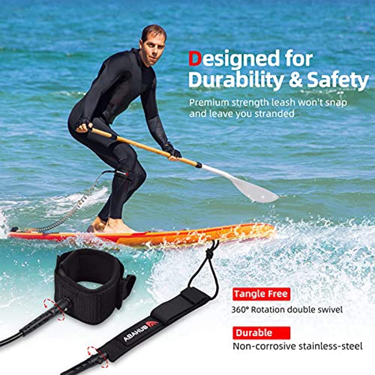ABAHUB Premium Surfboard-Leine Seil SUP Legrope Spirale