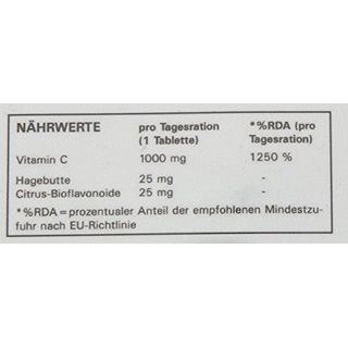 Syglabs Vitamin C 1000 mg 1000 Tabletten Bioflavonoide Hagebutte 2,14€/100g 
