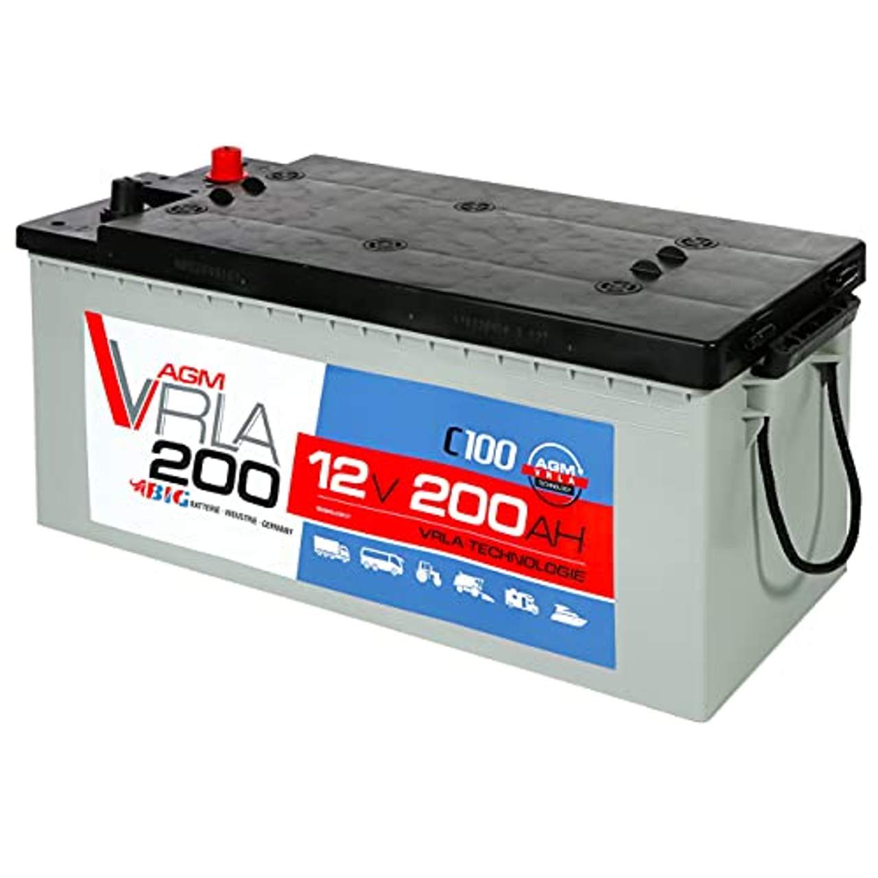 BIG AGM Solarbatterie 12V 200Ah C100 Batterie Versorgung Mover Caravan Boot