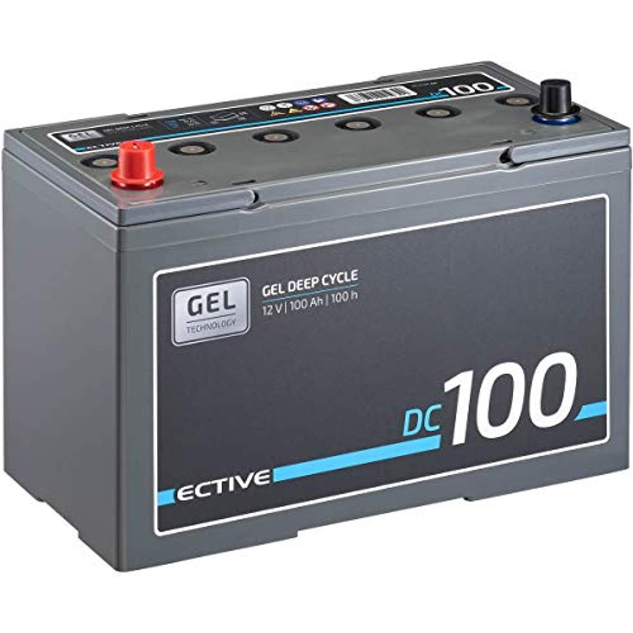 ECTIVE 100Ah 12V Gel Versorgungsbatterie DC 100 Deep Cycle Solar-Batterie