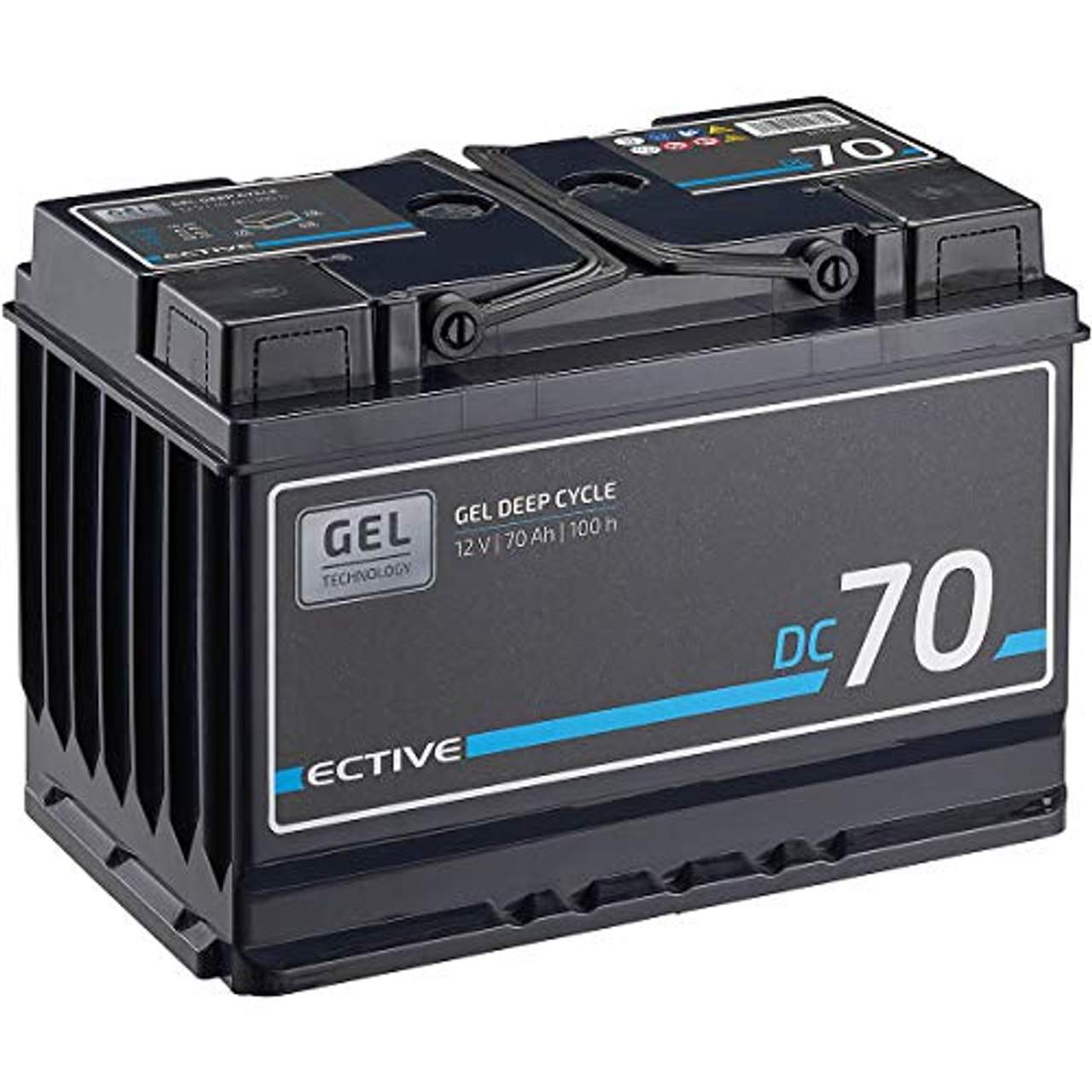 ECTIVE 70Ah 12V Gel Versorgungsbatterie DC 70 Gel Deep Cycle Solar-Batterie