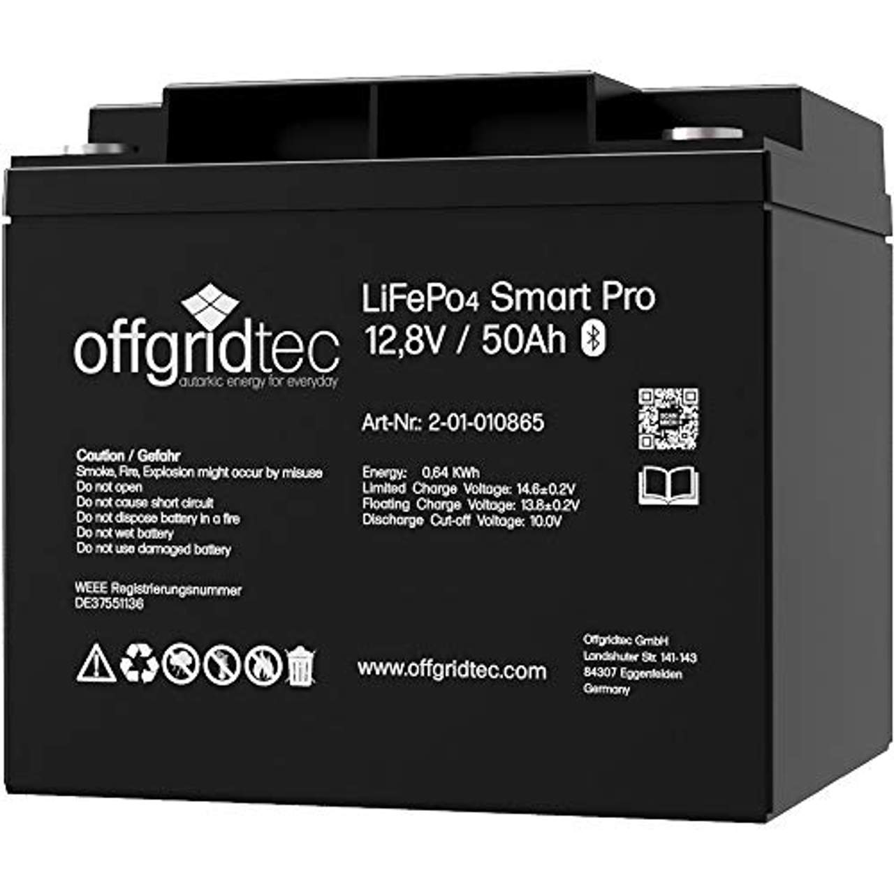 Offgridtec LiFePo4 Batterie 12/50 12,8V 50Ah 640Wh BMS integriert