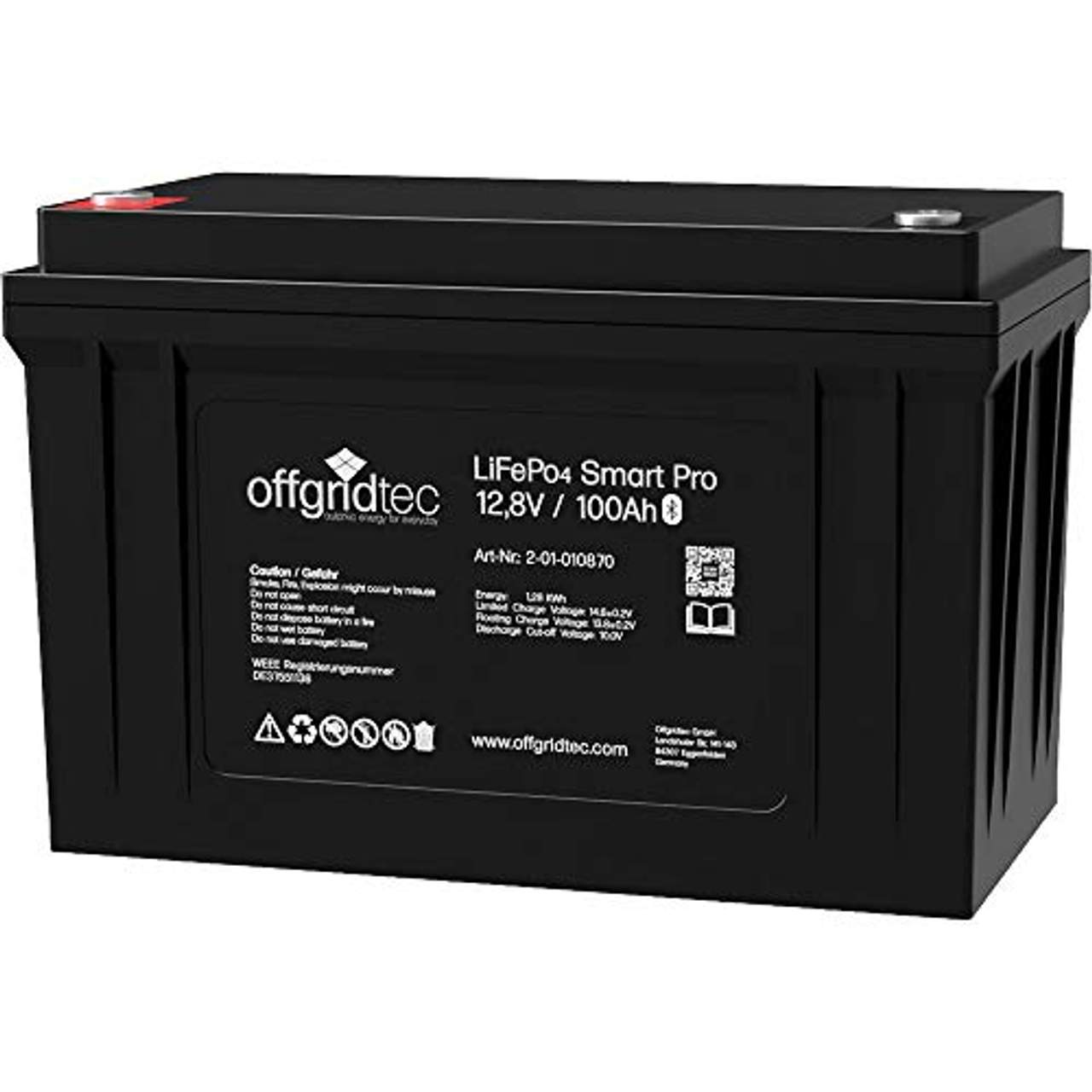 Offgridtec LiFePo4 Batterie 12/100 12,8V 100Ah 1280Wh BMS integriert