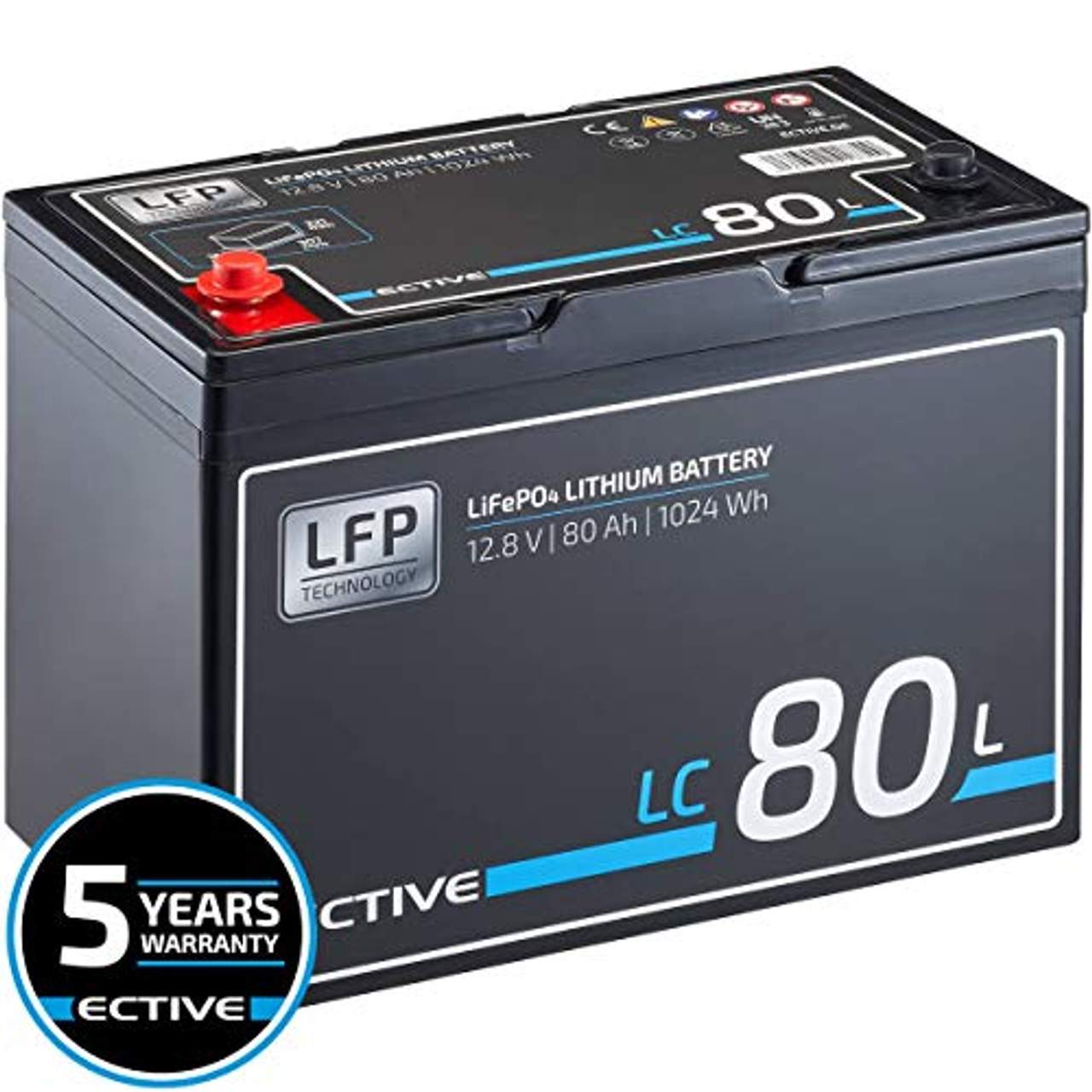 ECTIVE LC80L 12V 80Ah 1024Wh LiFePo4 Lithium-Eisenphosphat  