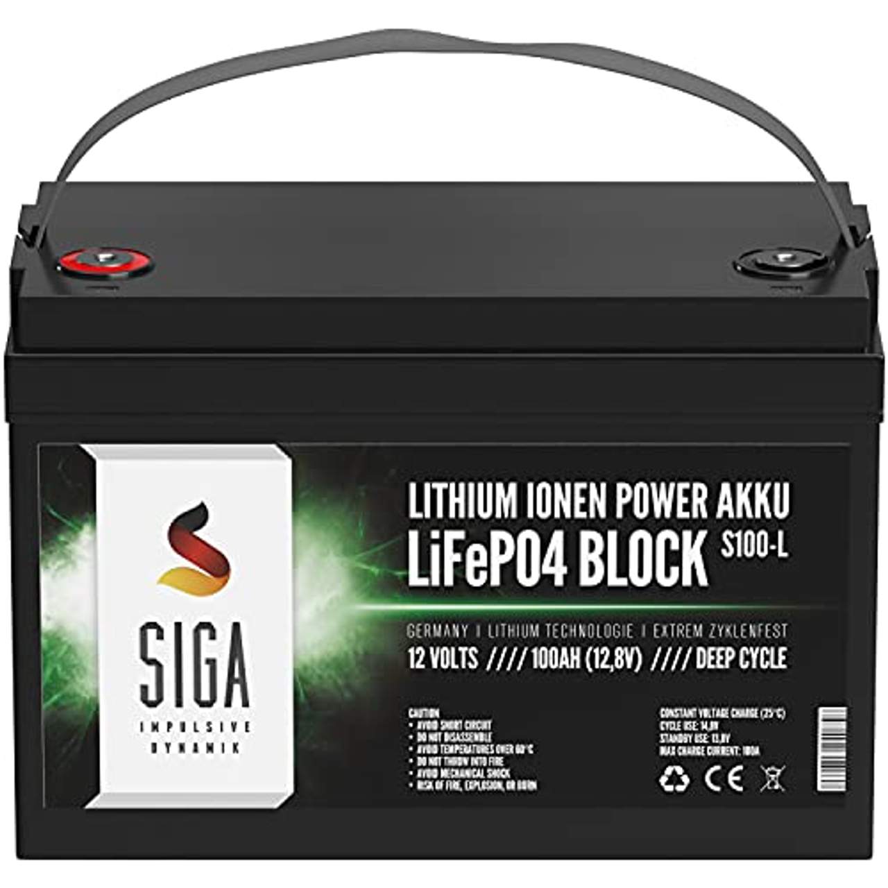 SIGA Lithium Batterie 12V 100Ah LIFEPO4 100Ah 12V Lithium  