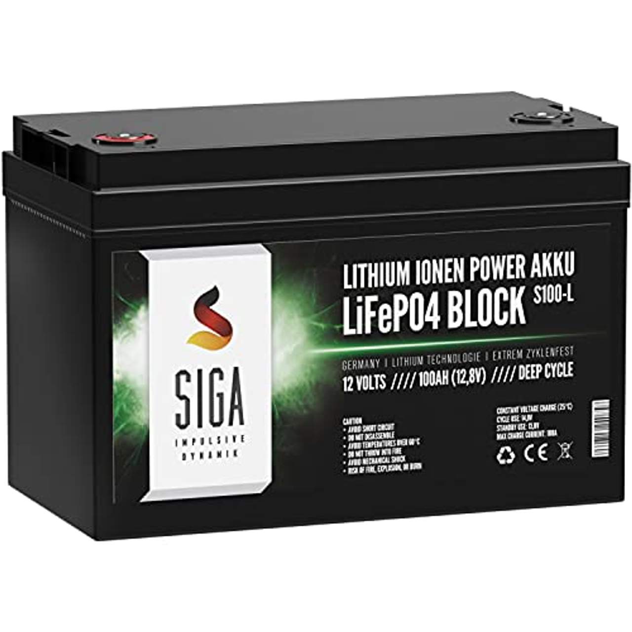 SIGA Lithium Batterie 12V 100Ah LIFEPO4 100Ah 12V Lithium  