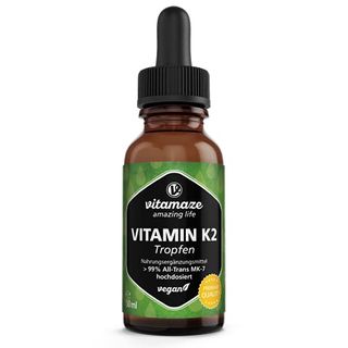 Vitamin K2 Tropfen hochdosiert & vegan 200 mcg Vitamin K2 flüssig pro Tagesdosis