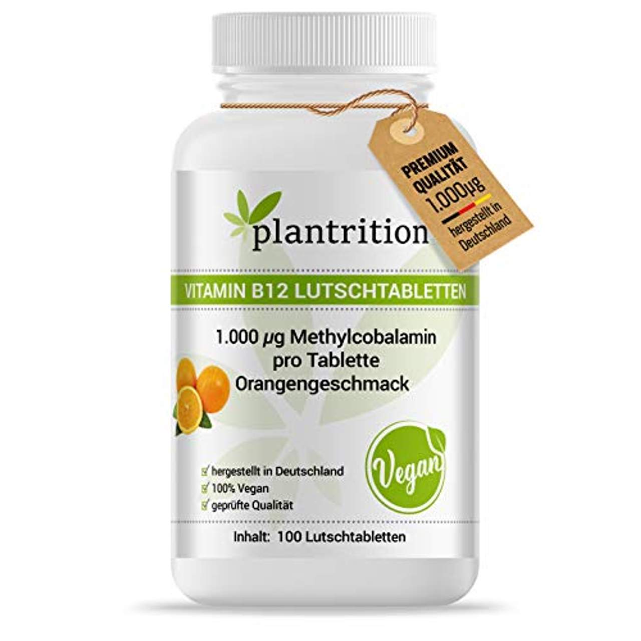 plantrition Vitamin B12 Methylcobalamin 100 Vegane Lutschtabletten hochdosiert
