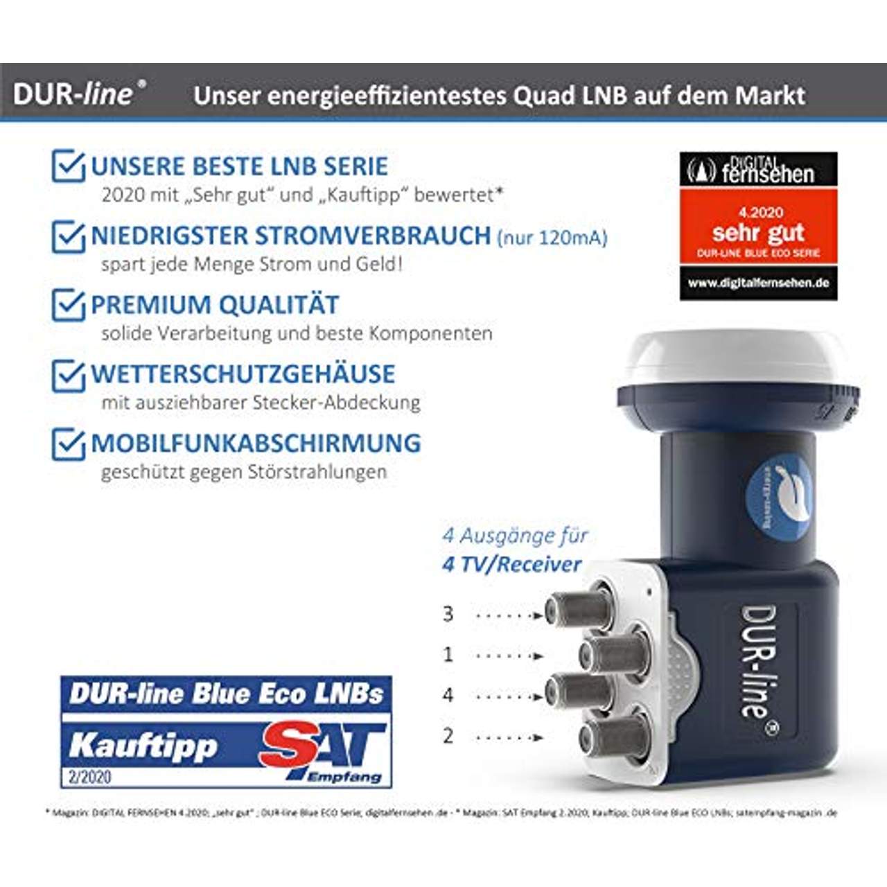 DUR-line Blue ECO Quad Stromspar-LNB