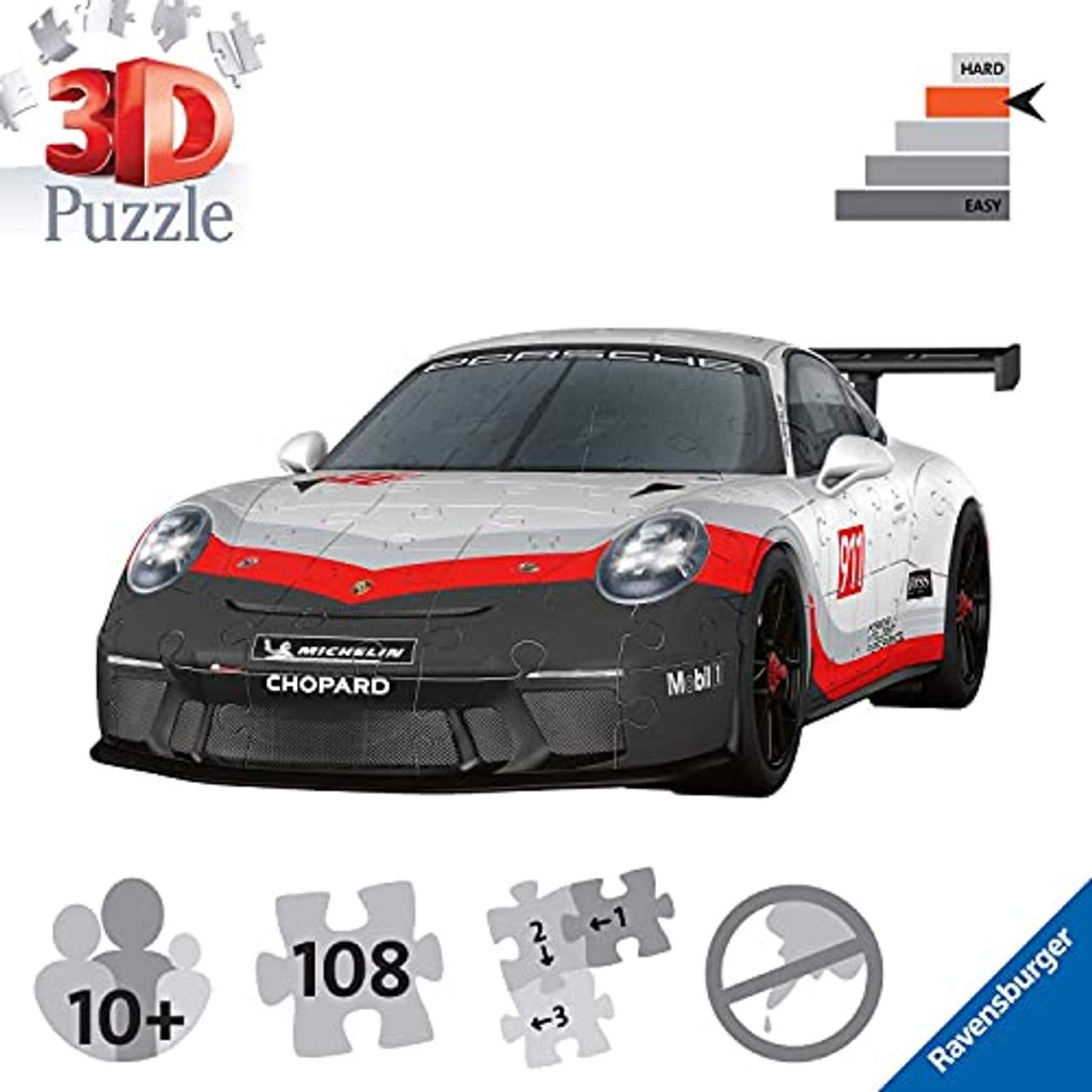 Ravensburger 3D Puzzle 11147 Porsche 911 GT3 Cup