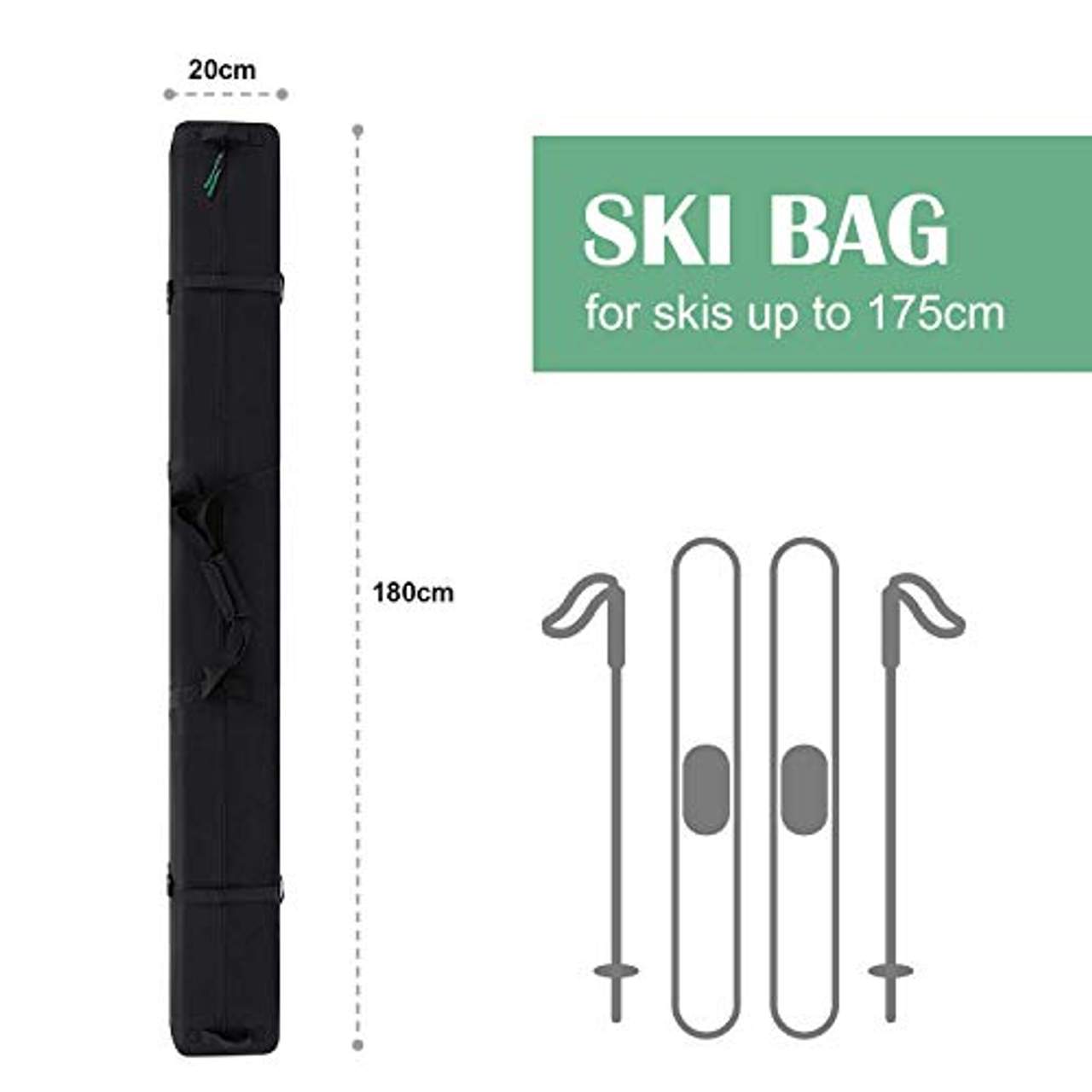 GRM Skitasche Skisack für 1 Paar Ski und Skistock