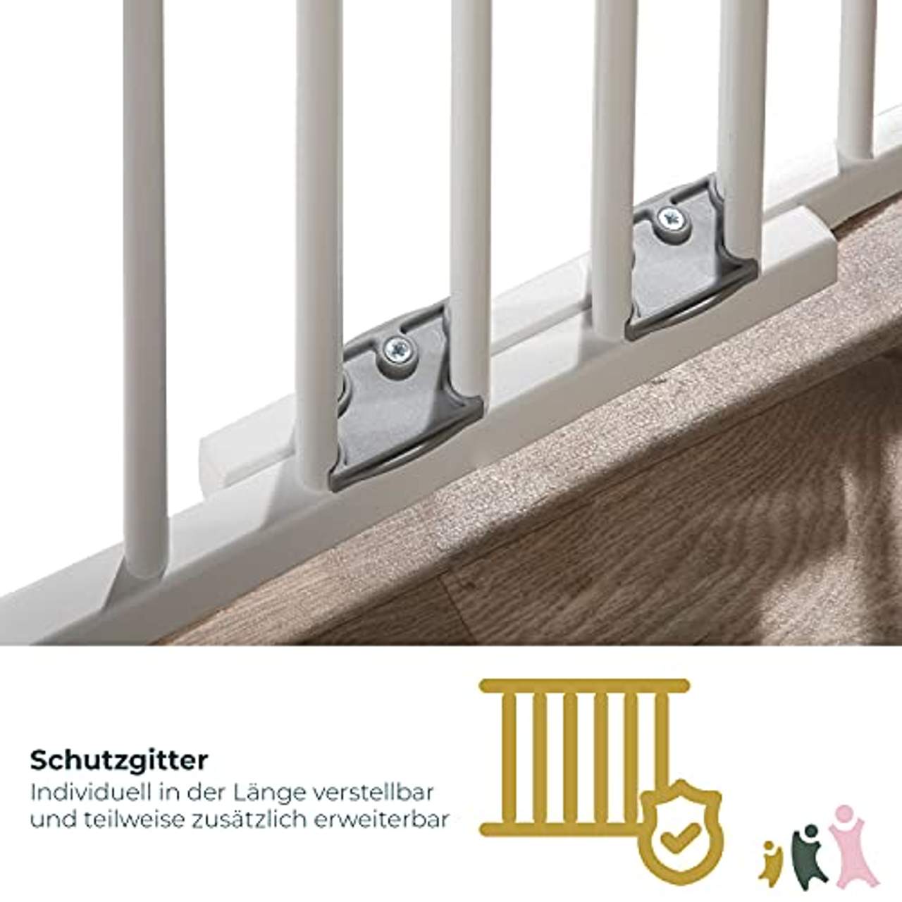 Geuther Türschutzgitter 2732+ Türschutzgitter aus Holz in Weiß Passung: 58 cm