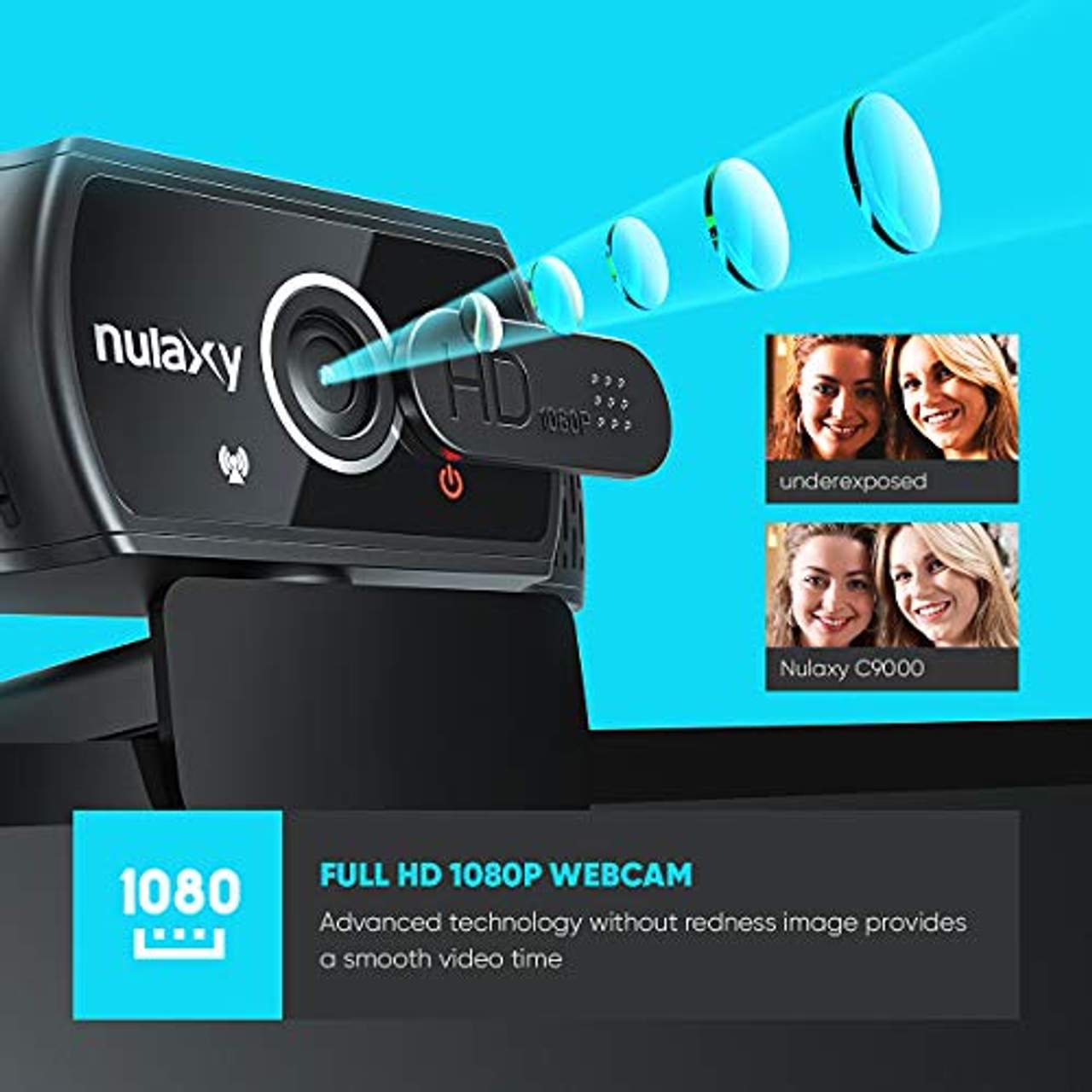 Nulaxy C900 Webcam mit Mikrofon