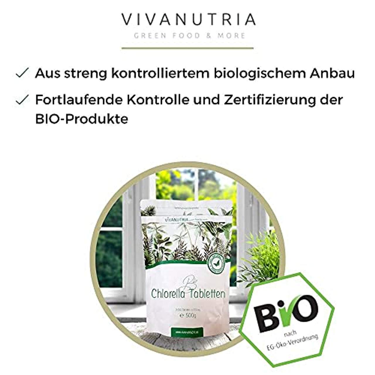 VivaNutria Bio Chlorella Presslinge 500g
