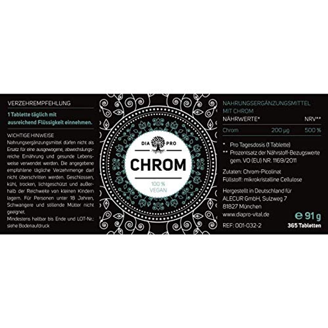 DiaPro Chrom Hochdosierte Chrom-Tabletten