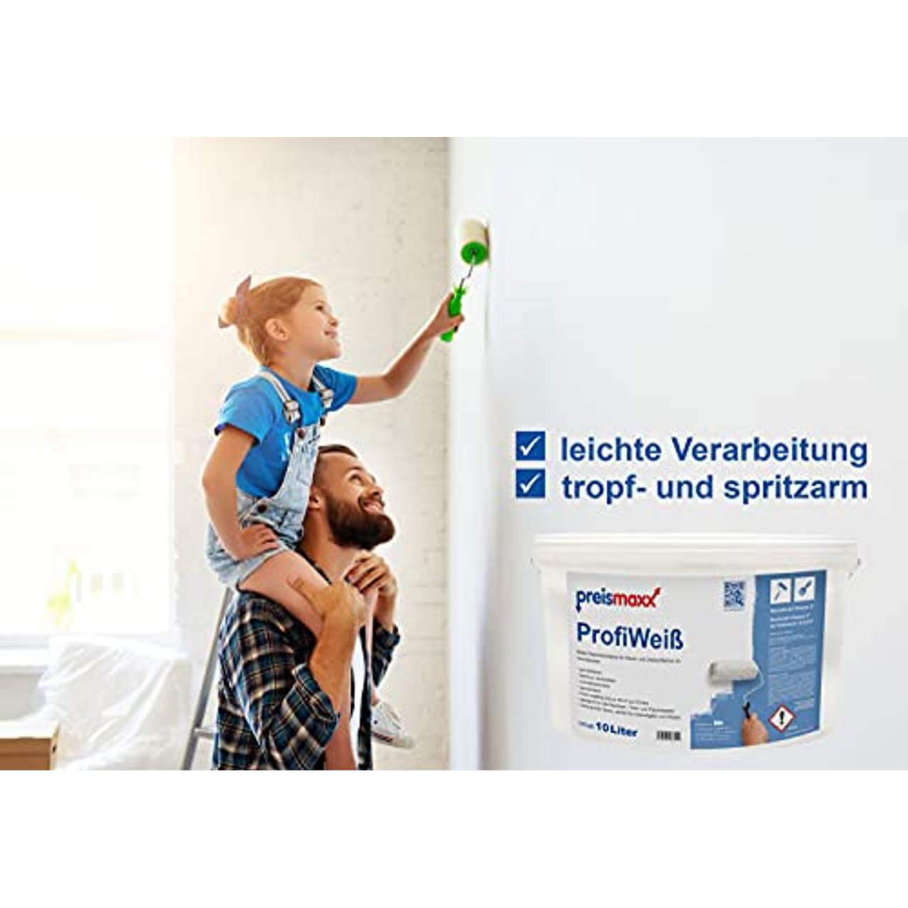 preismaxx Wandfarbe weiß gute Deckkraft Klasse 2
