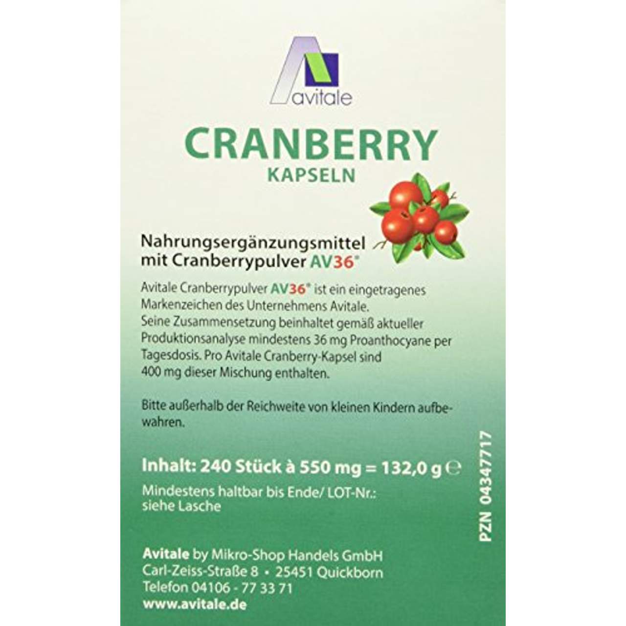 Avitale Cranberry Kapseln 400 mg