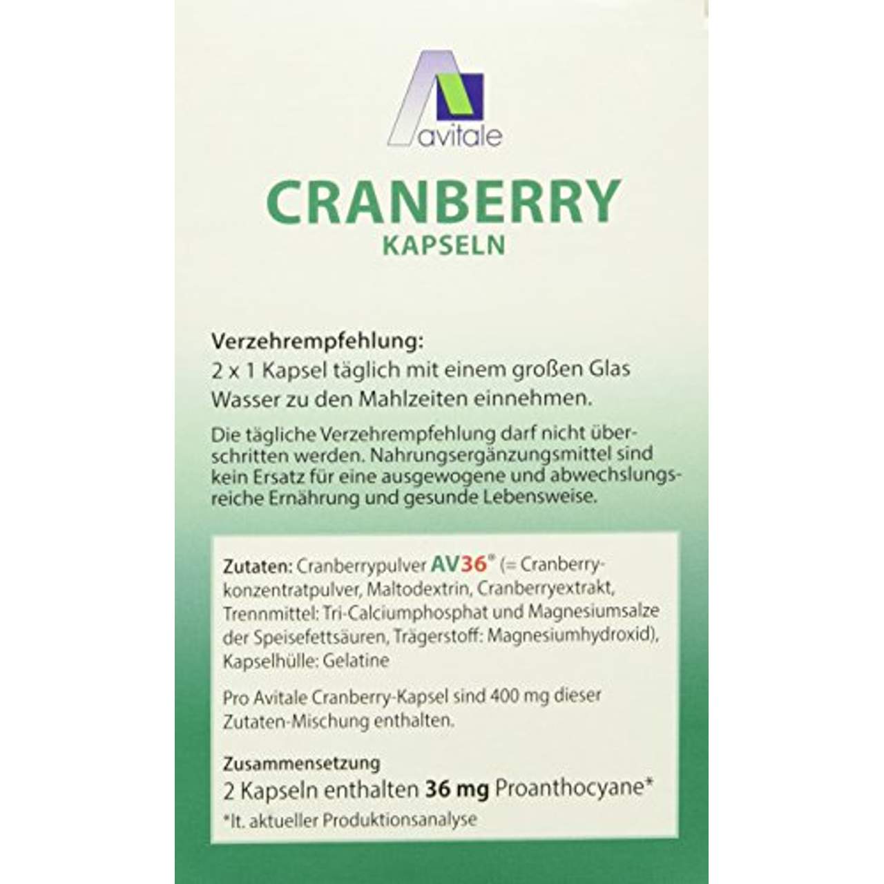 Avitale Cranberry Kapseln 400 mg