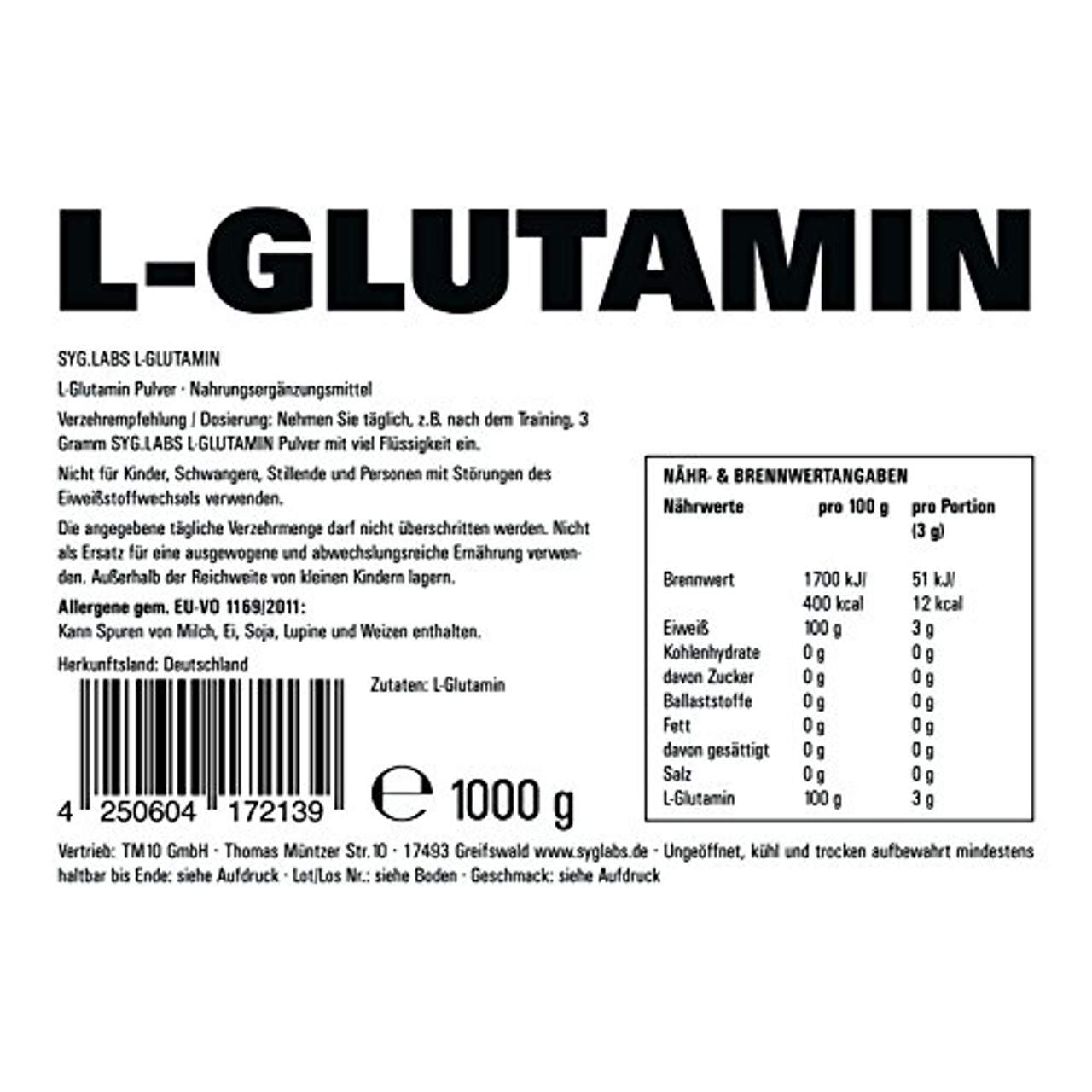 Syglabs Nutrition Nutrition L-Glutamin Pulver