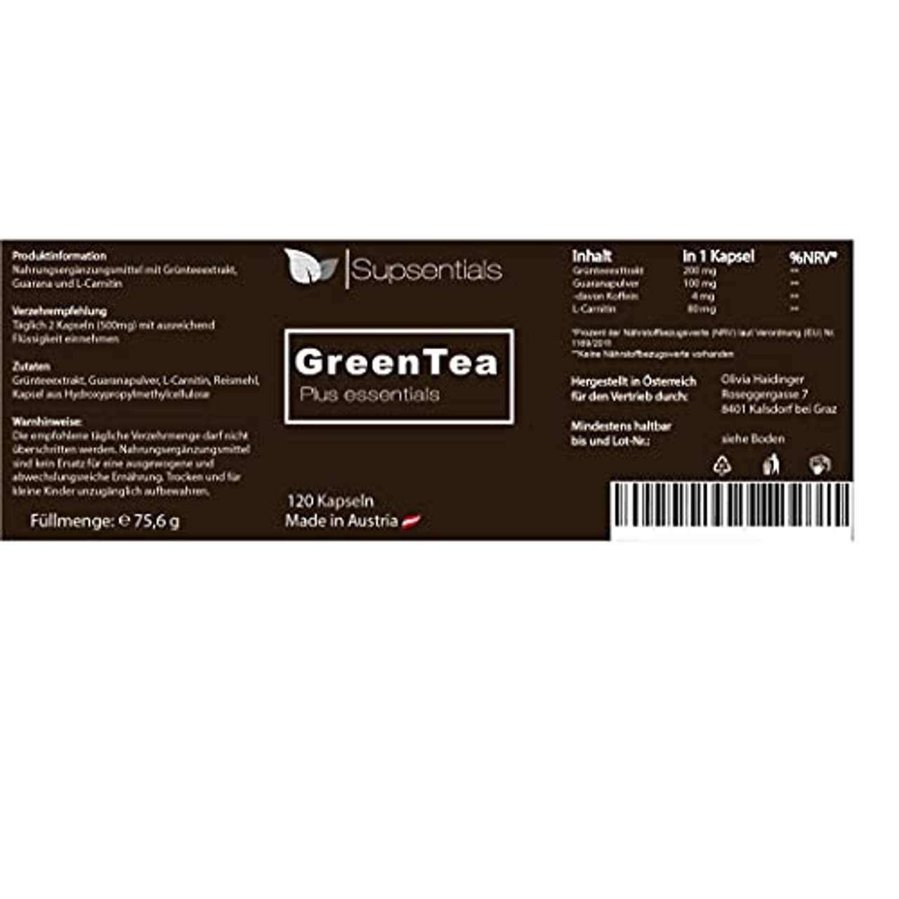 Supsentials Grüner Tee Extrakt