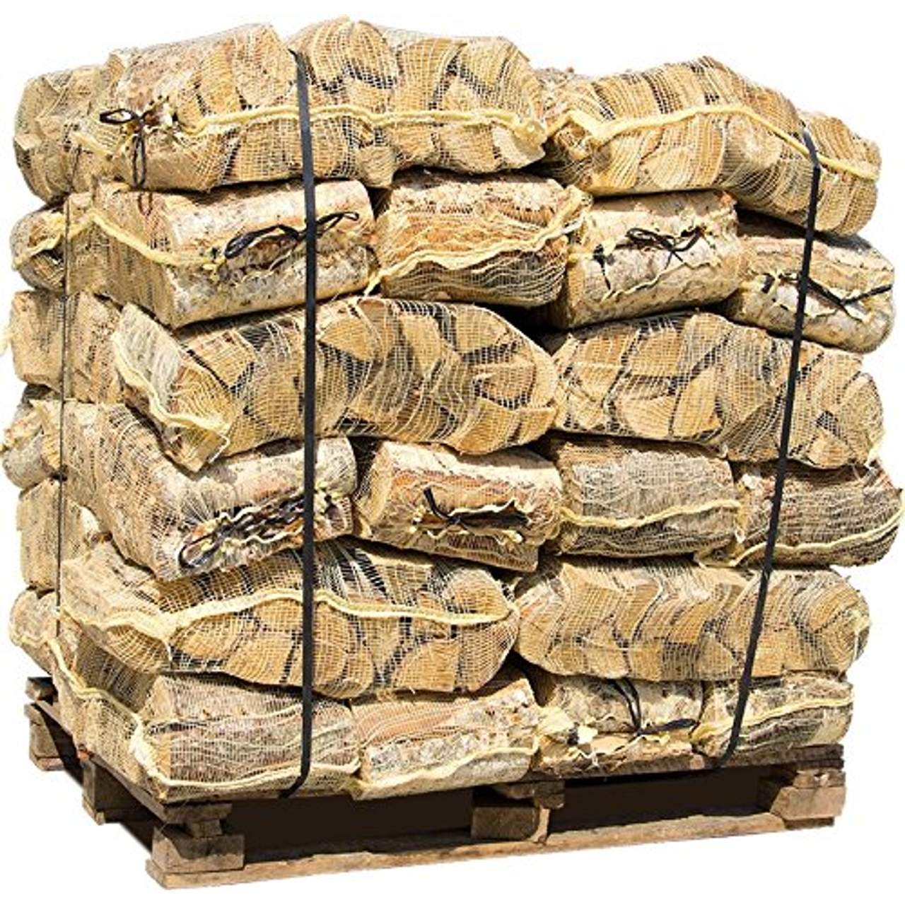 540 kg Brennholz Kaminholz reine Birke sauber in Säcken auf Palette