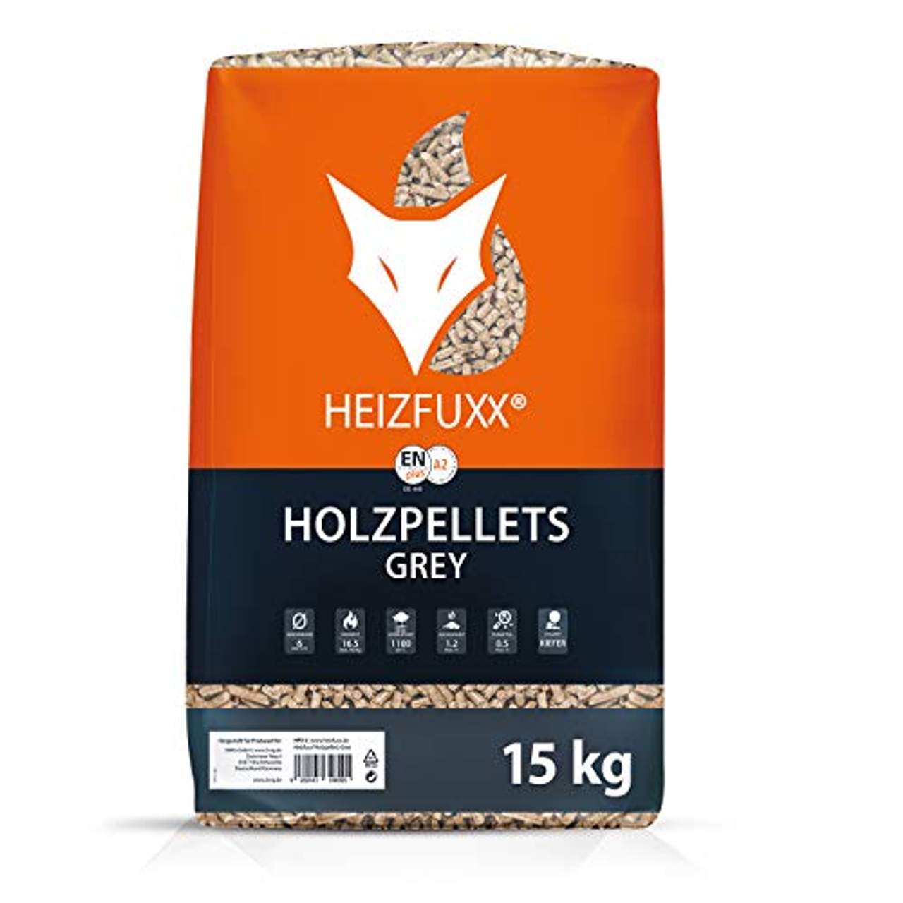 HEIZFUXX Holzpellets Grey Heizpellets Nadelholz 300kg