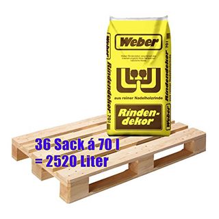 1 Palette Weber Rindenmulch 36 Sack á 70L = 2520 Liter