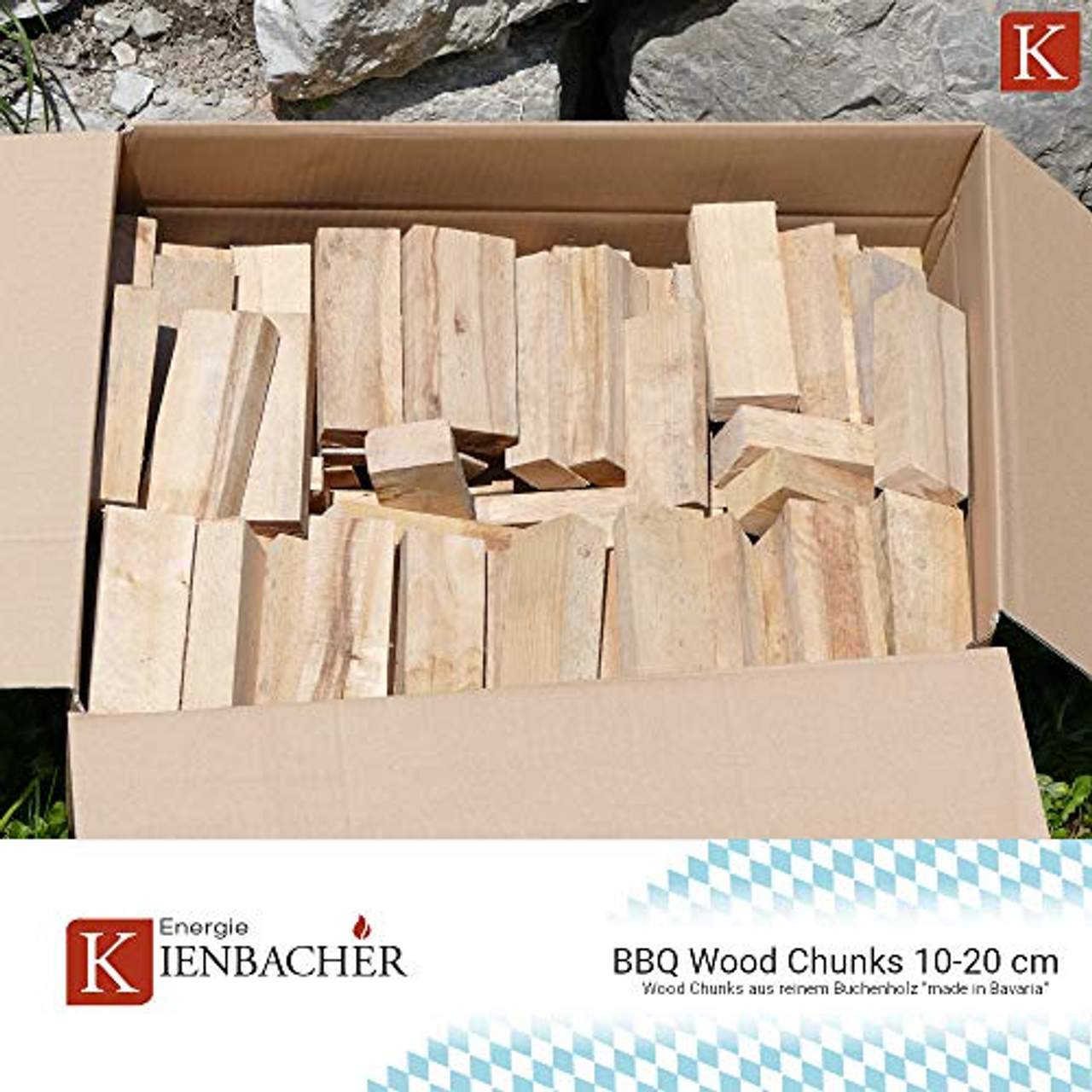 Energie Kienbacher 5-30 kg BBQ Buche sortenrein Wood Chunks Smoker Holz Räucherholz