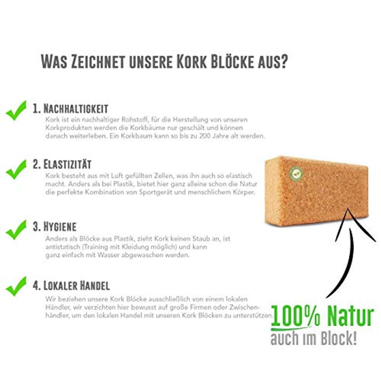 Yoga Block 2er SET Kork 100% Natur