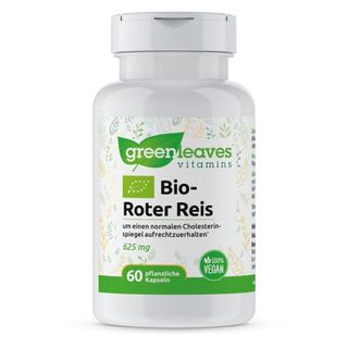 Greenleaves Vitamins Bio-Roter Reis 60 pflanzliche Kapseln 625mg