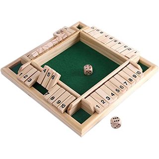Kitchnexus Deluxe 4-Spieler Shut The Box Holz Tisch Spiel Klassisch Würfelspiel