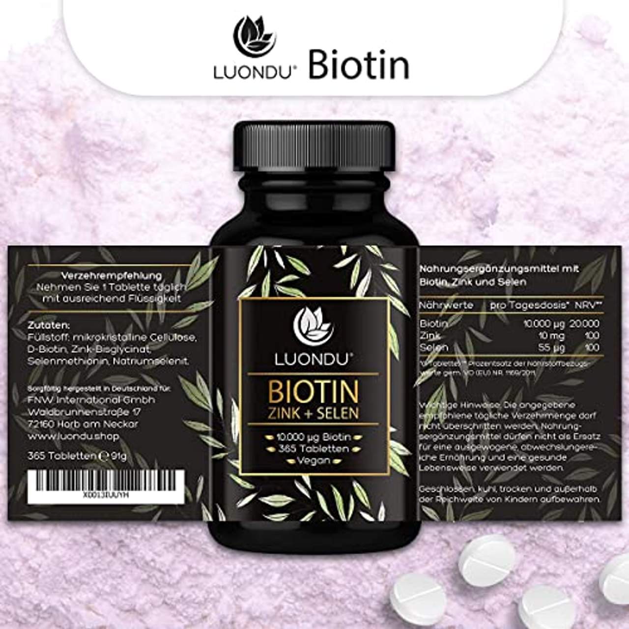 Luondu Biotin hochdosiert 10.000 mcg pro Tablette