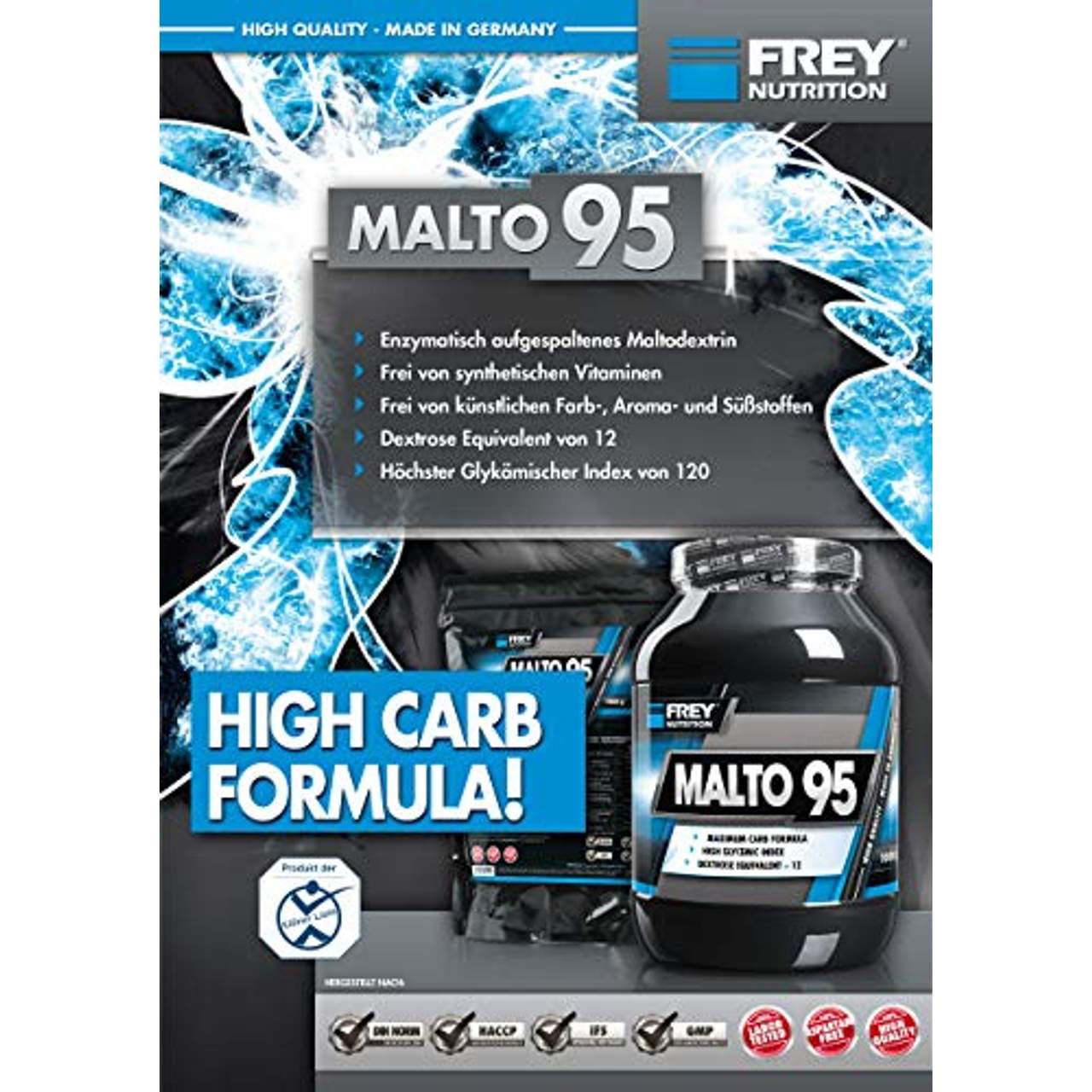 Frey Nutrition Malto 95 3 x 1000g Beutel 3er Pack