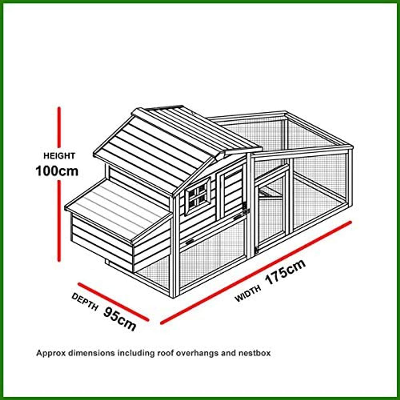FeelGoodUK Hühnerstall mit Dach zum vollständigen Öffnen und Reinigungseinsatz und innovativen
