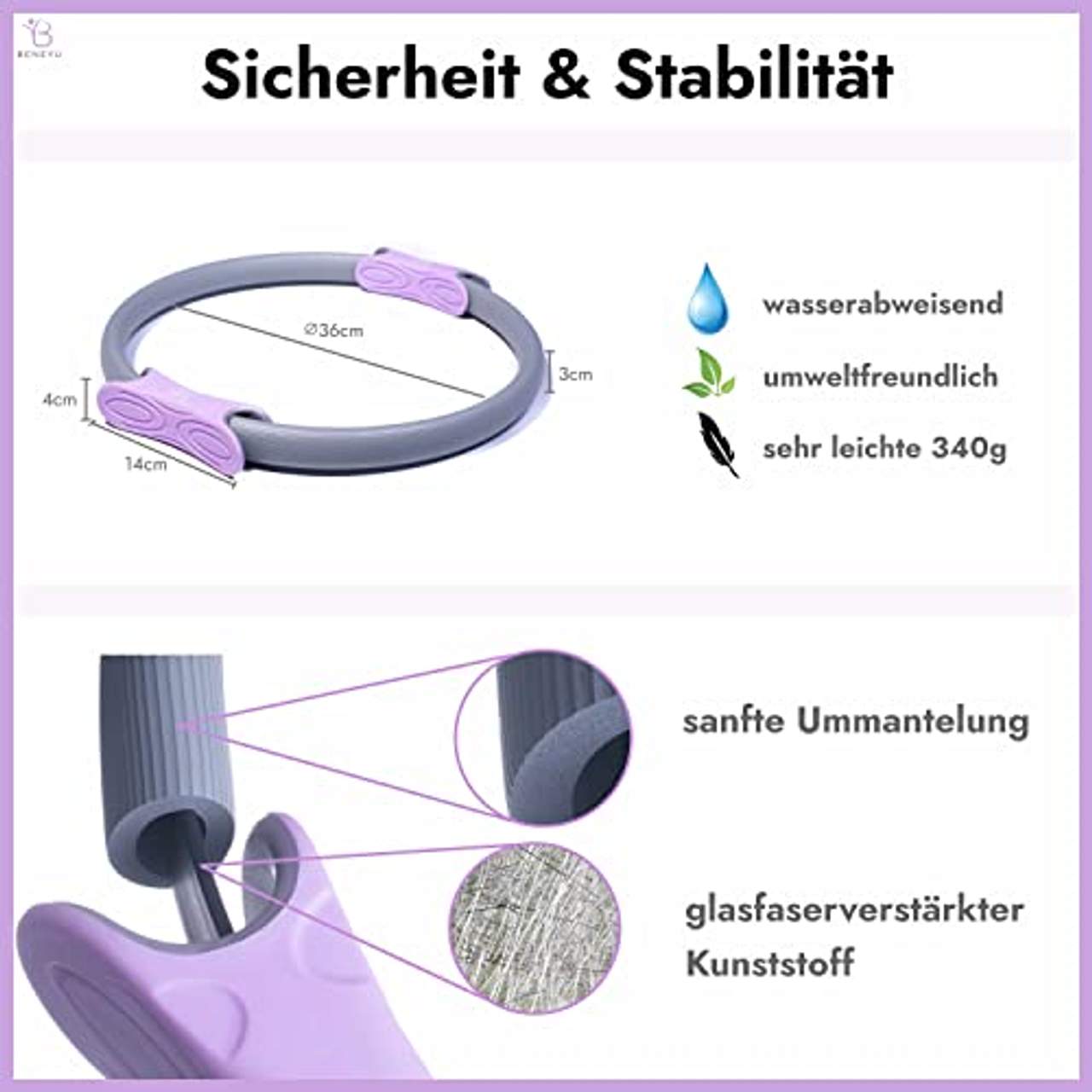beneyu Rutschfester & Superleichter Pilates Ring