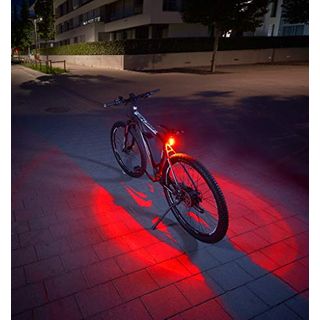 FISCHER Twin Fahrrad-Rücklicht mit 360° Bodenleuchte für mehr Sichtbarkeit und Schutz