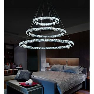 SAILUN 96W LED Kristall Design Hängelampe Drei Ringe
