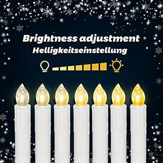 10/20/ 30/40 er Weinachten LED Kerzen Lichterkette Kerzen Weihnachtskerzen Weihnachtsbaum Kerzen mit Fernbedienung Kabellos (Weiss, 10er)