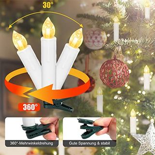 LED Weihnachtskerzen Weinachten Lichterkette Baumkerzen mit Batterien 10-100X 