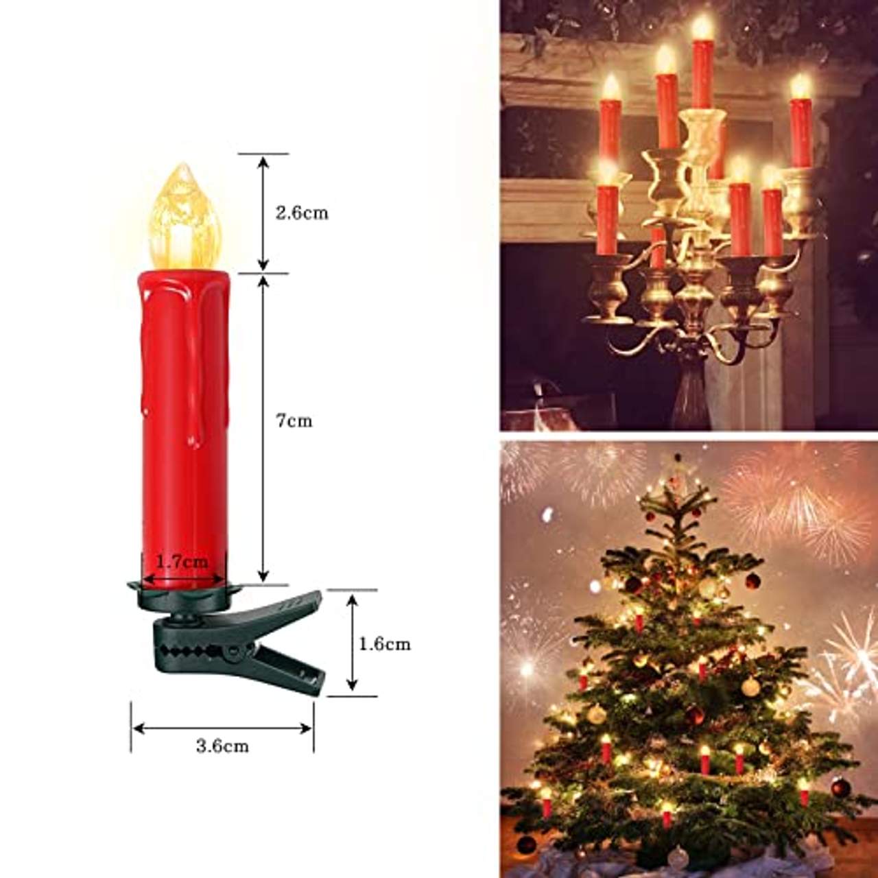 SunJas 30er Rot Weinachten Kerzen Weihnachtsbeleuchtung Weihnachtskerzen