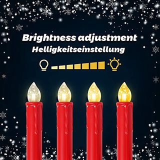SunJas 30er Rot Weinachten Kerzen Weihnachtsbeleuchtung Weihnachtskerzen